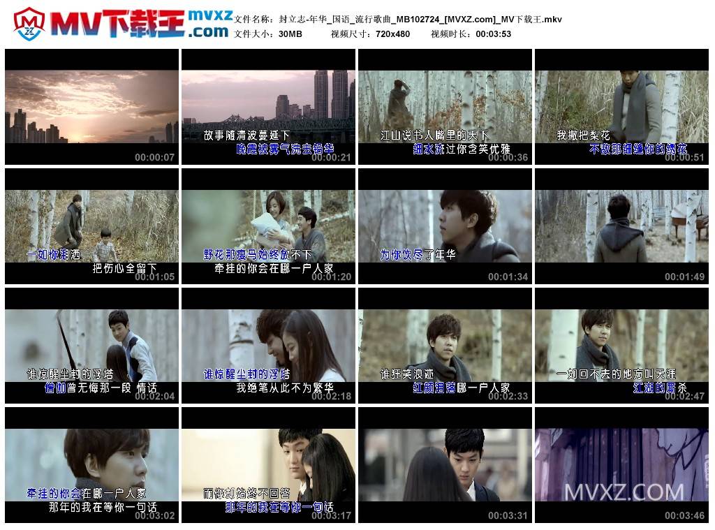 封立志-年华_国语_流行歌曲_MB102724